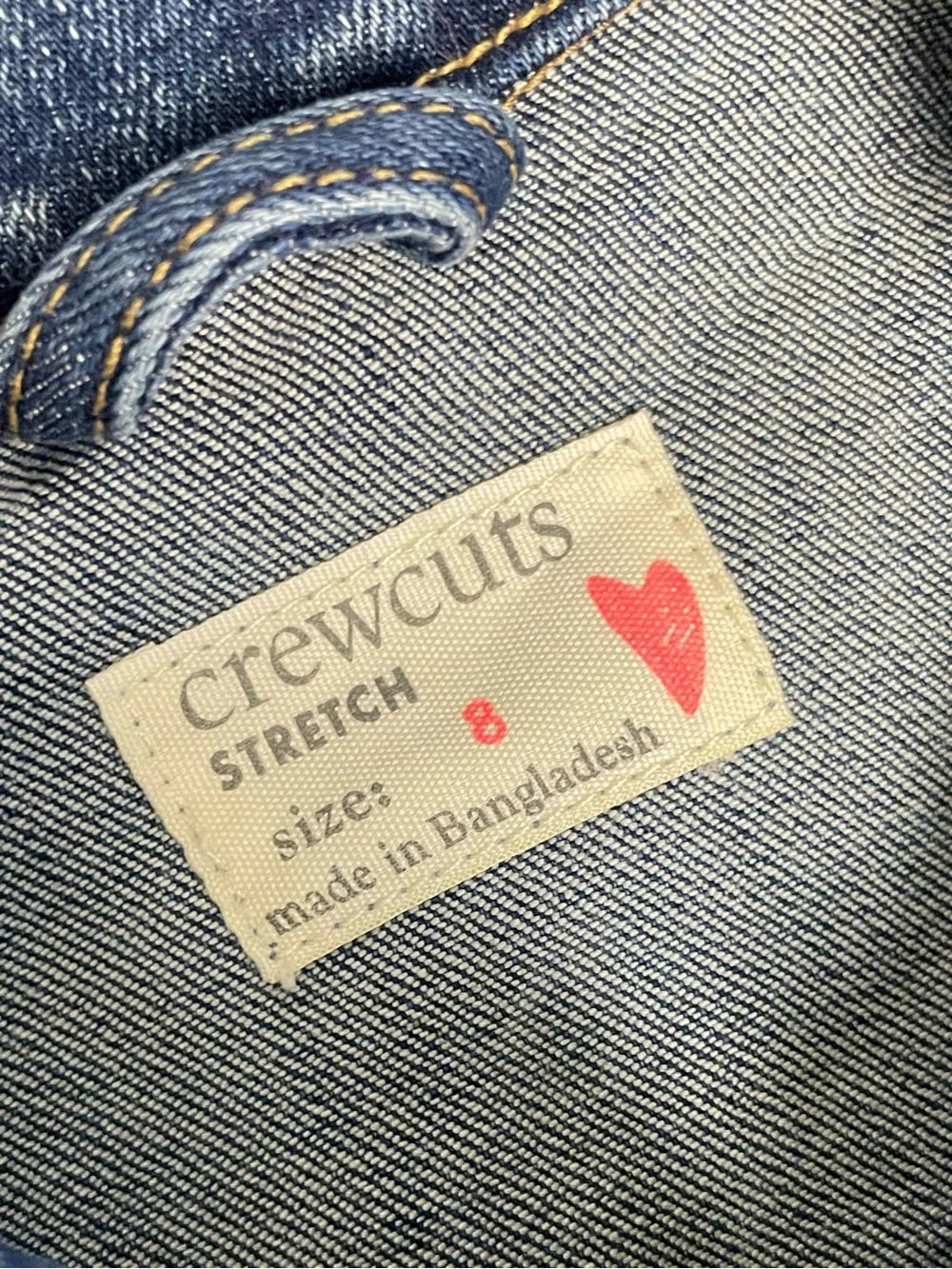 Crewcuts Girls Medium washed blue denim jacket stretch preppy classic school S/M
